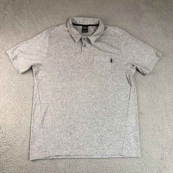 Oakley Shirt Mens Gray Large Polo Preppy Logo Pocket Surf Skater Beach Collared - Picture 1 of 7